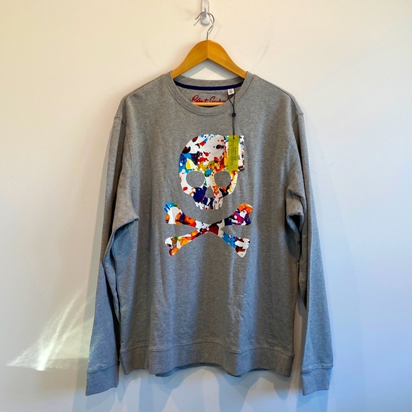 NEW Robert Graham Skull Crossbones Lightweight Sweatshirt - Picture 1 of 7